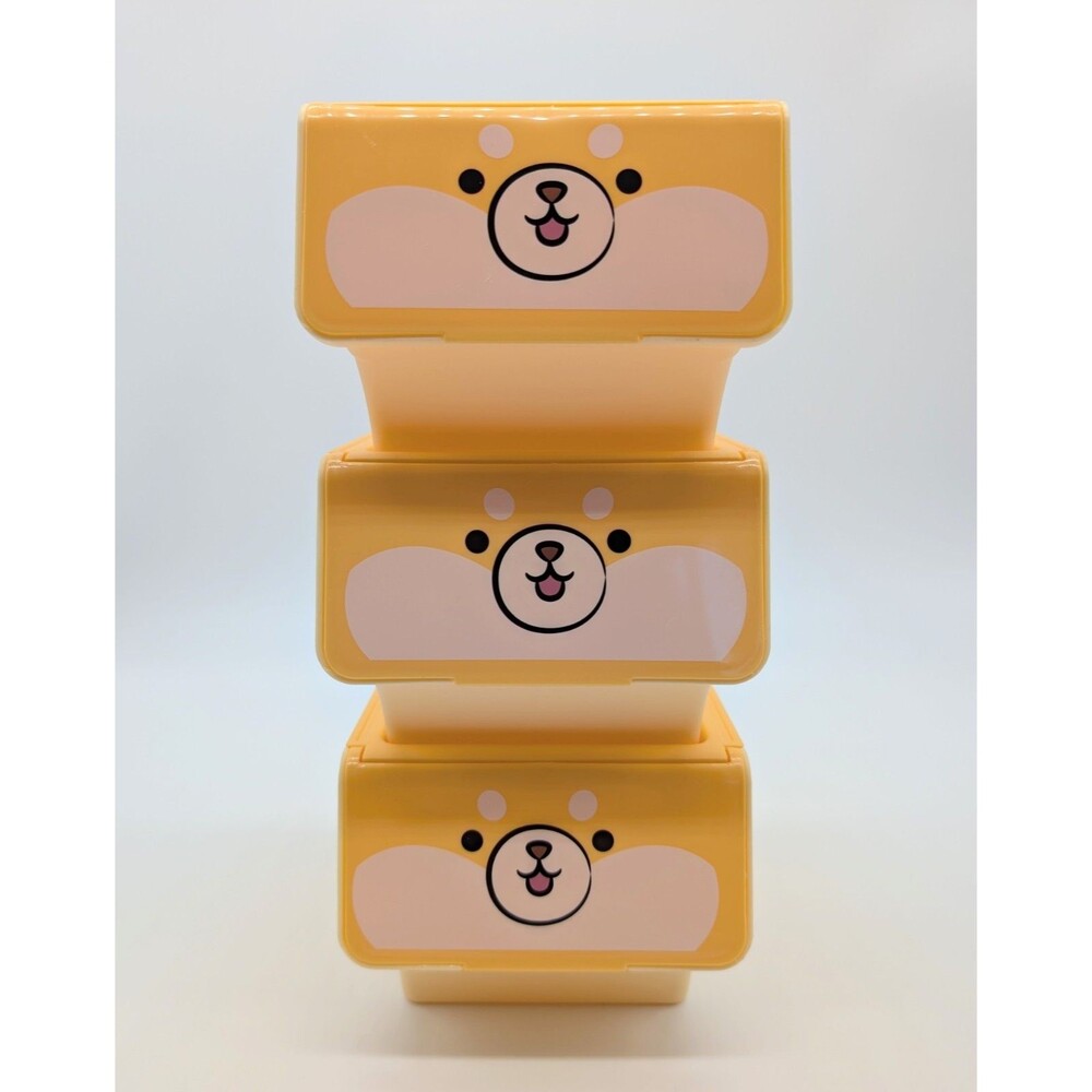 Miniso Shiba Mini Family Storage Boxes Teens Makeup Vanity Stackable
